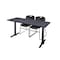 Cain Rectangle Tables > Training Tables > Cain Training Table & Chair Sets, 66 W, 24 L, 29 H, Grey MTRCT6624GY44BK - alternate 1